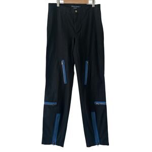 Ralph Lauren Women's Cargo Weather Black Contrast Blue Zippers Pants Size 2